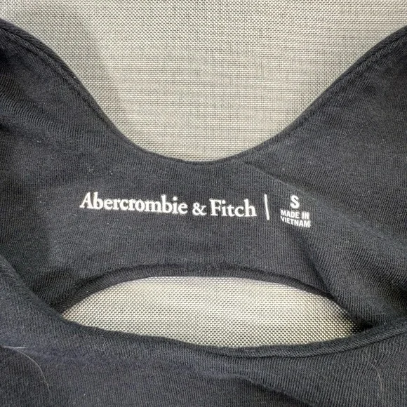 Abercrombie Fitch Crew Neck Black Bodysuit Women's Small Soft Stretch Keyhole - Picture 6 of 10